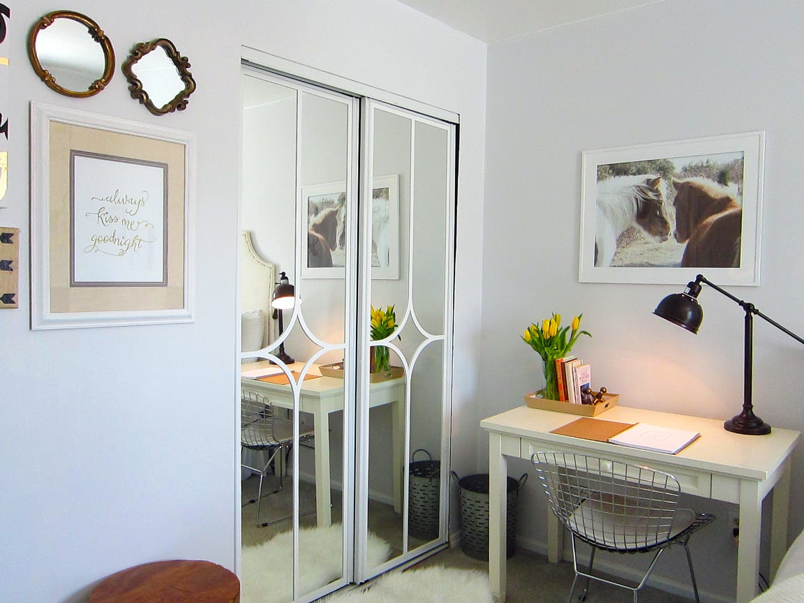 Mirrored Closet Door Makeover