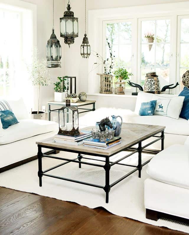 white living room walls - all white interior design ideas