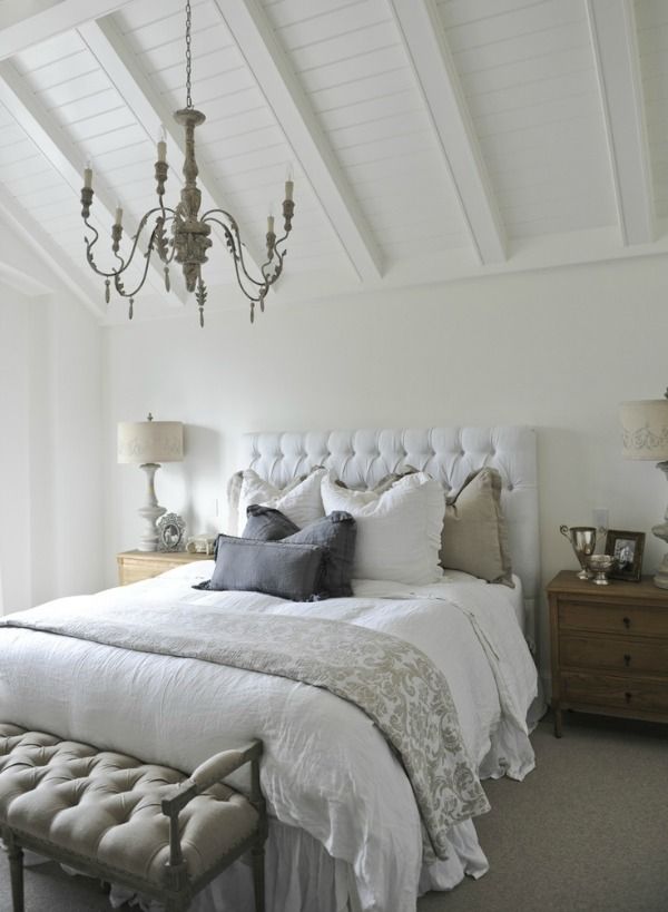 white interior design in the bedroom