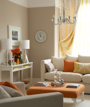 Room with orange accents