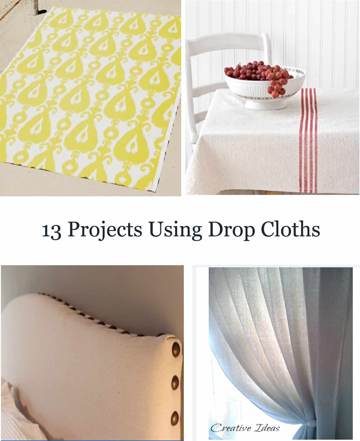 How To Upcycle A Drop Cloth For A Creative Painted Table Runner