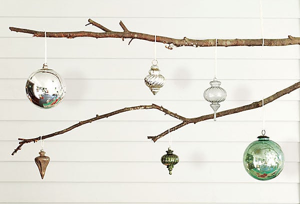 ornaments on branches