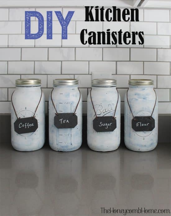 DIY Kitchen Canisters, I love these because they fit alot but don't take up much space!