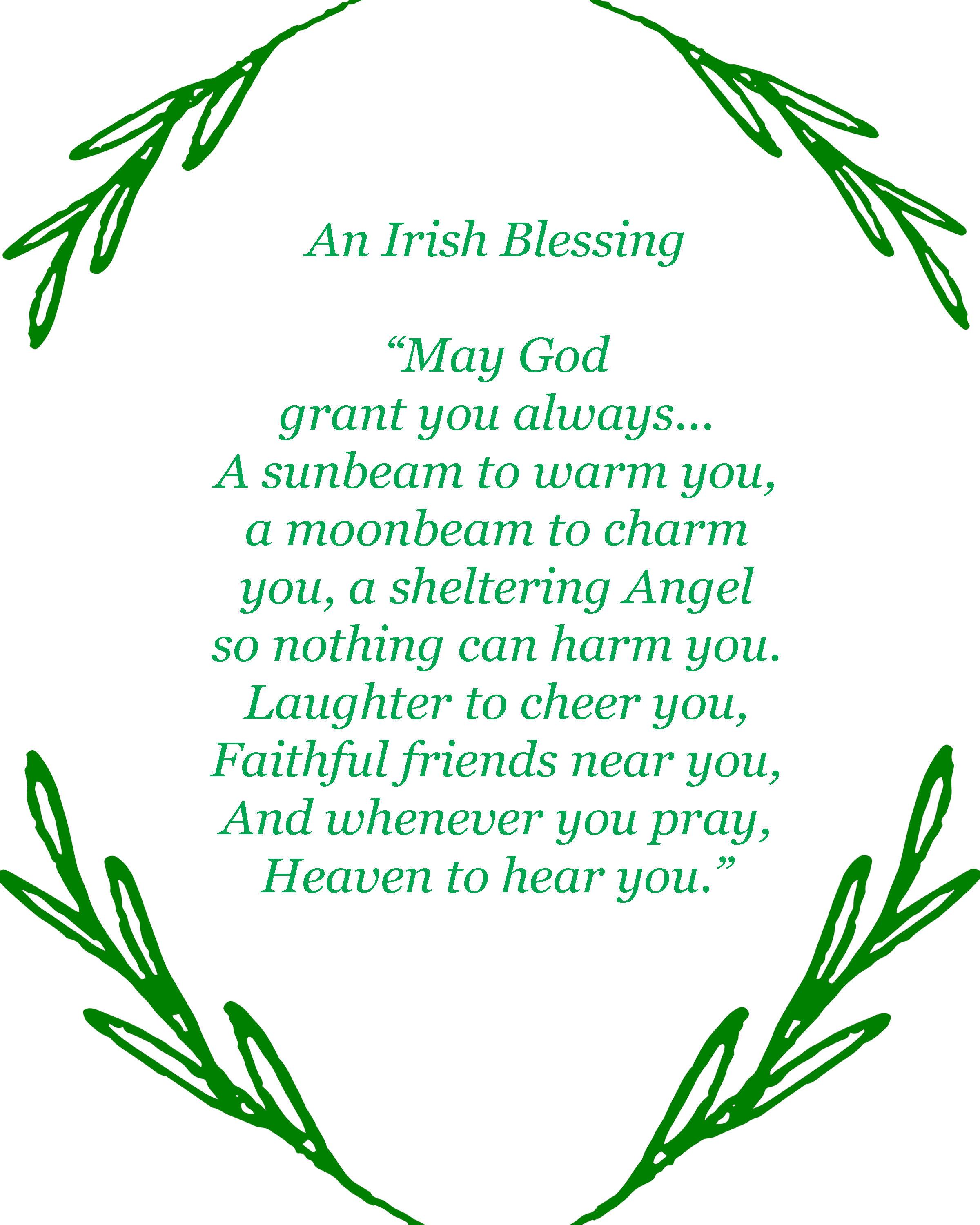 St, Patrick's Day Irish Blessing Free Printable