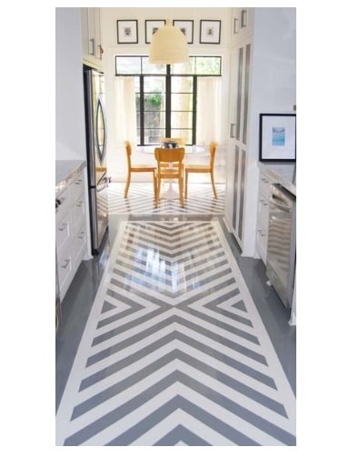 Painted striped floor