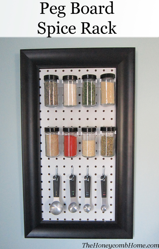 peg board spice rack