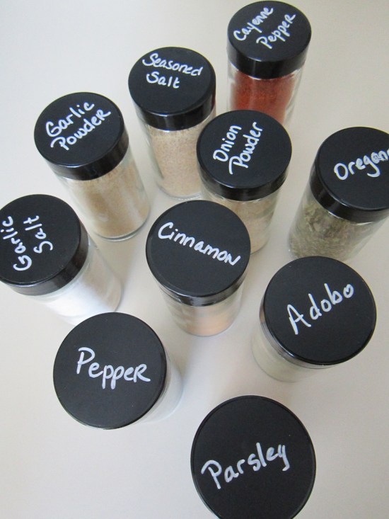 chalkboard spice jar labels