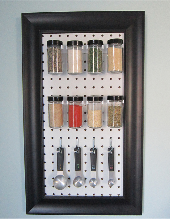 Spice rack from peg board