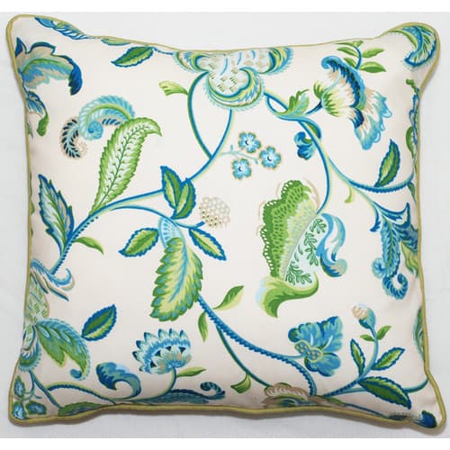 blue and green outdoor pillow