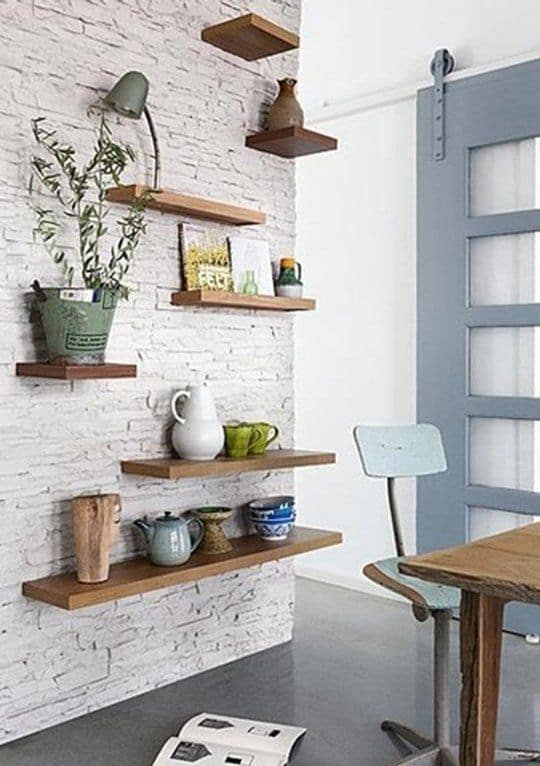 rustic floating shelves