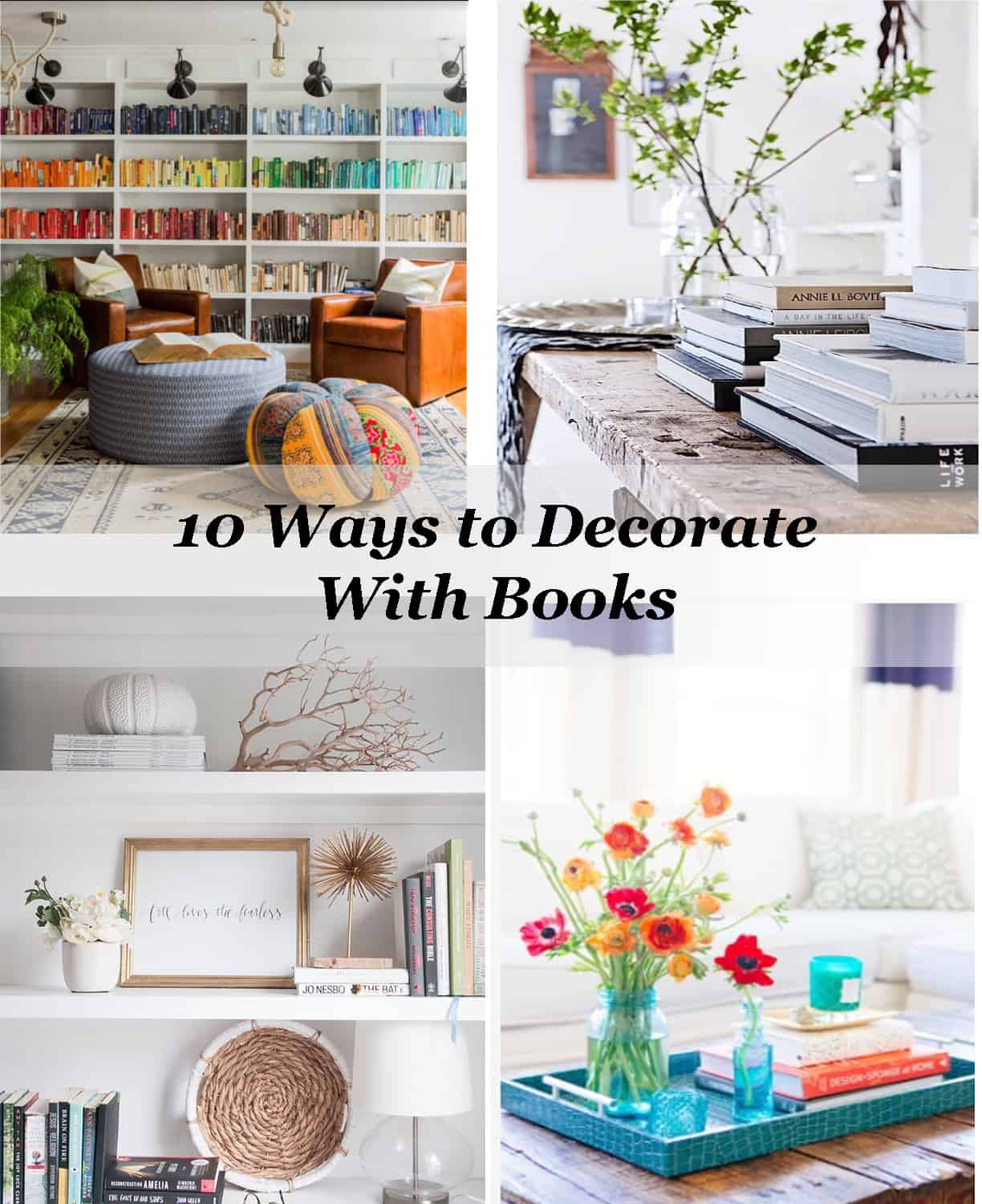 Decorating with books - The Honeycomb Home