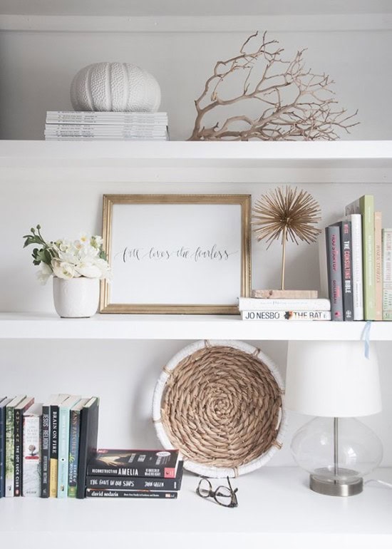 coral and books