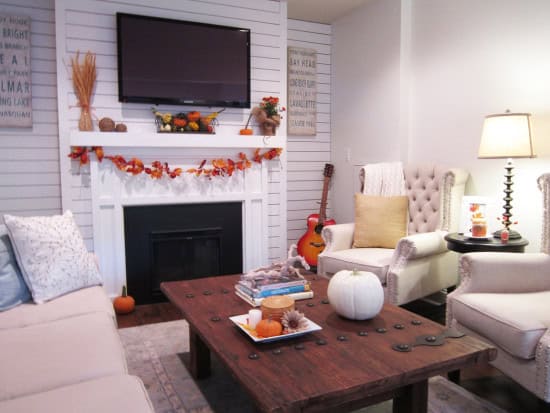 fall decor family room