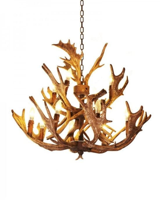 rustic faux antler chandelier