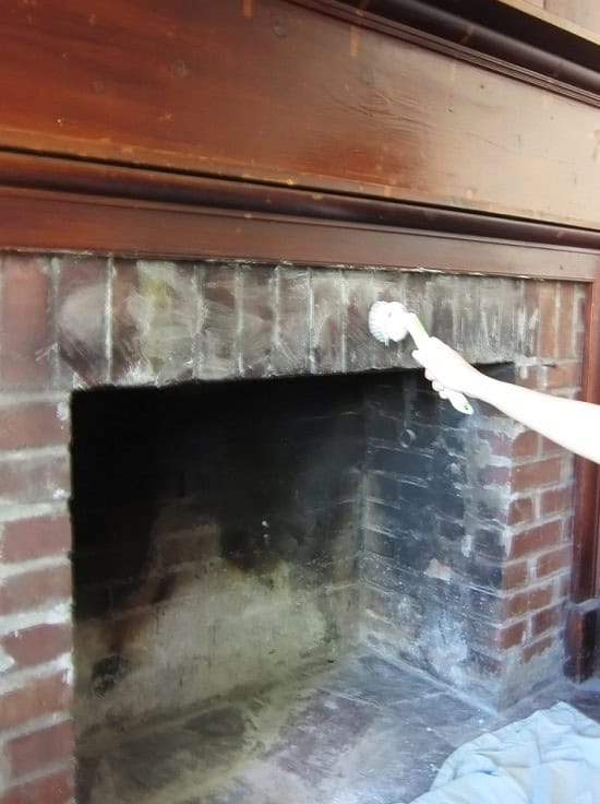 how to clean fireplace bricks