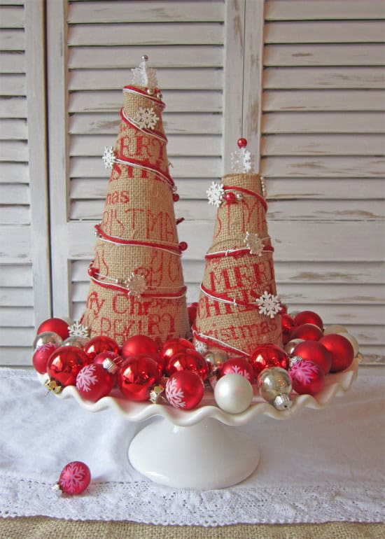 How to Make Burlap Christmas trees