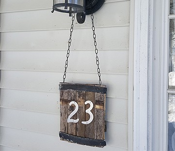 Rustic House Number Sign
