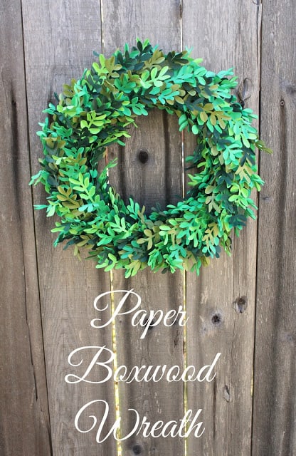Boxwood wreath from paper