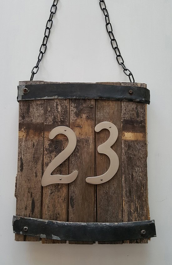 Rustic House Number Sign 23