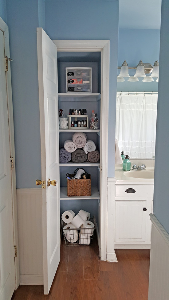 Bathroom Linen Closet Organization - The Simply Organized Home