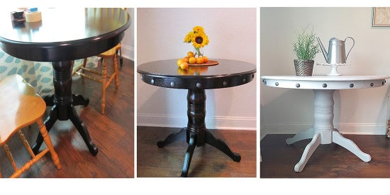 before during and after table makeover