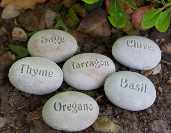 custom engraved stone plant markers