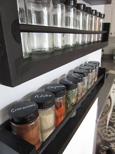 Kitchen Spice rack chalkboard labels