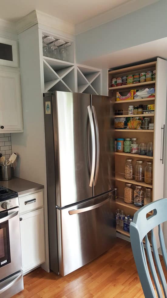 Slide out pantry for small spaces