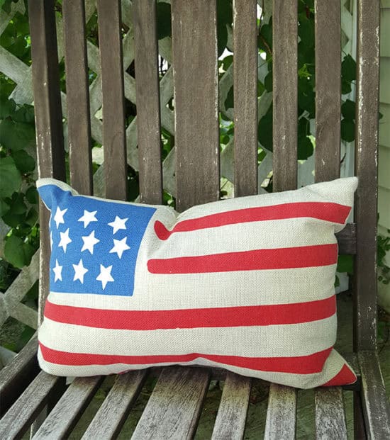 Outdoor American Flag Pillow