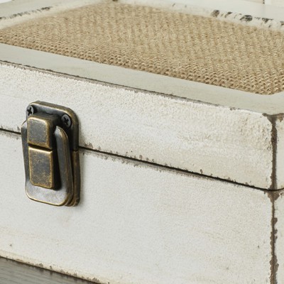 decorative wood and burlap boxes