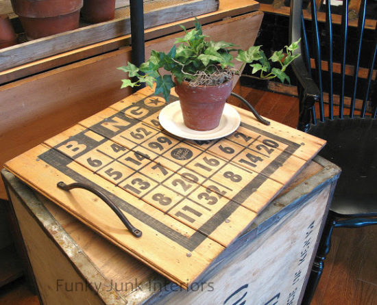 bingo board serving tray Funky Junk Interiors