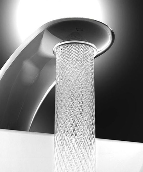 swirl faucet for a spa bathroom