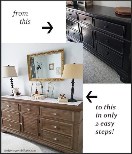 barnwood dresser makeover in only 2 steps