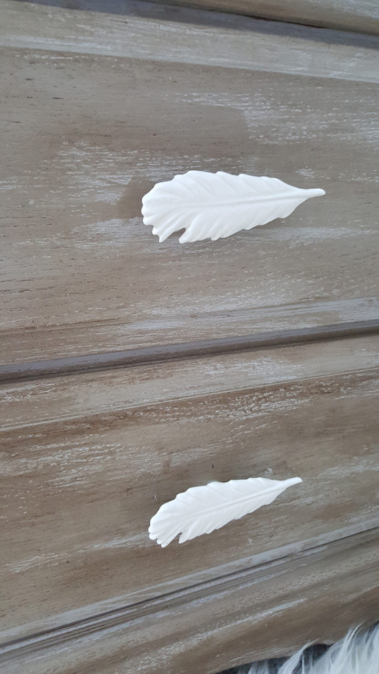 night stand makeover feather drawer pulls