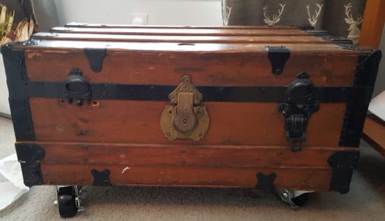 Antique Steamer Trunk Nightstand