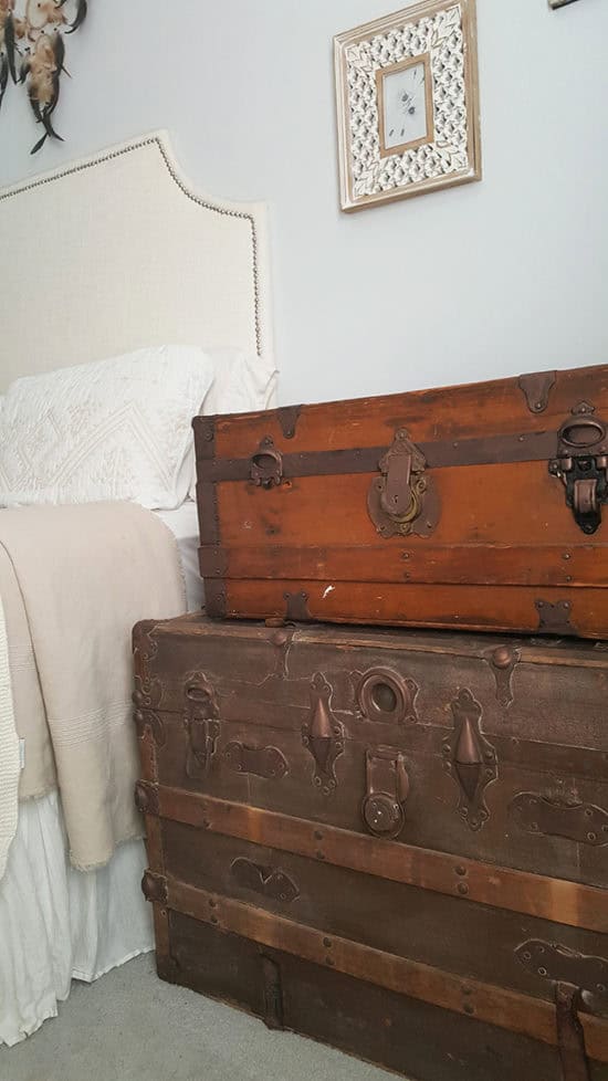 vintage steamer trunks nightstand