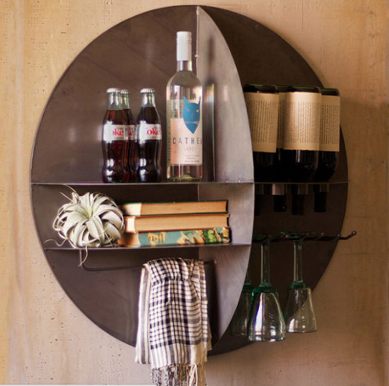 unique home decor ideas - wall wine bar for small spaces or modern homes!