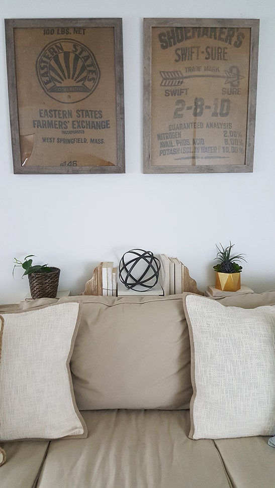 Framed Burlap and Book pages project