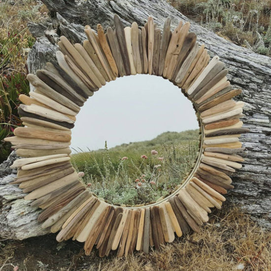 Round Driftwood Mirror