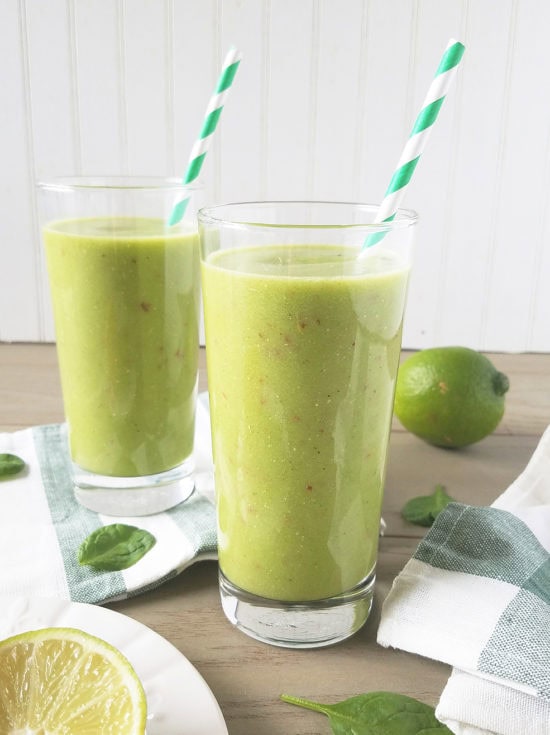 Smoothie Recipe with Pineapple Spinach Coconut Water and Walnuts Vegan Friendly