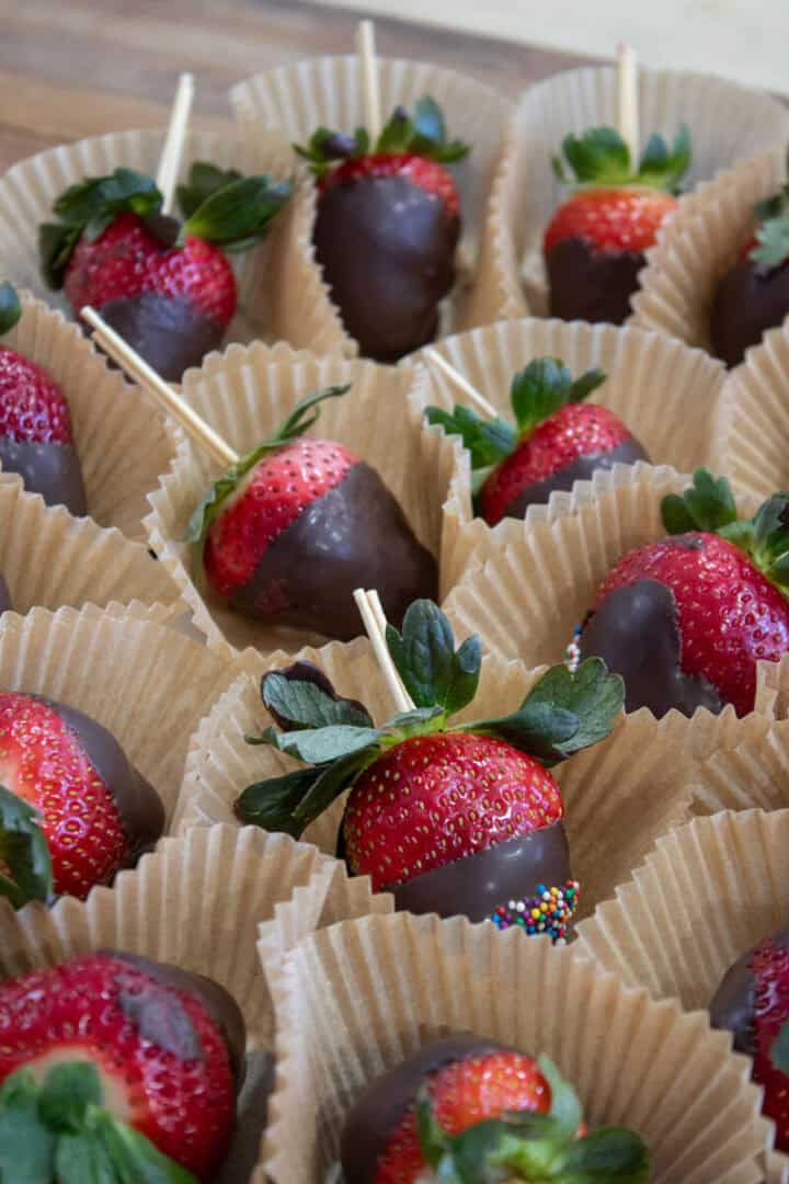 champagne soaked chocolate covered strawberries