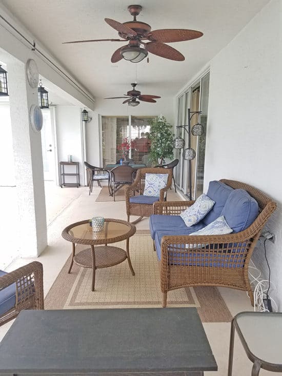 pool seating area back porch