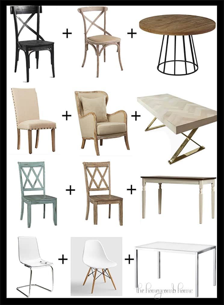 Mix and Match Dining Room Tables and Chairs The Home