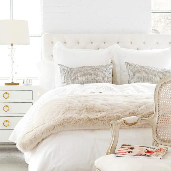 beautiful neutral bedding