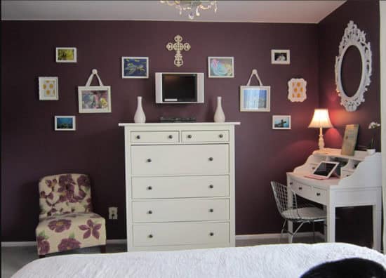 dark purple bedroom before makeover