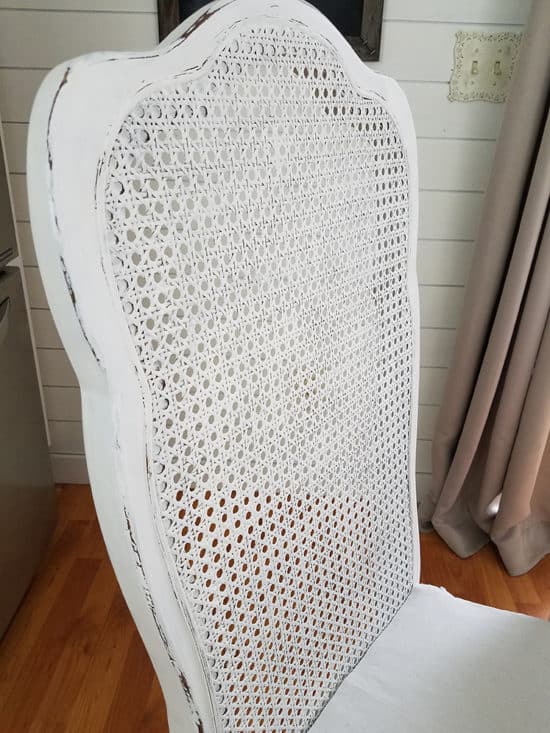 thrifted caned back chair makeover for $20