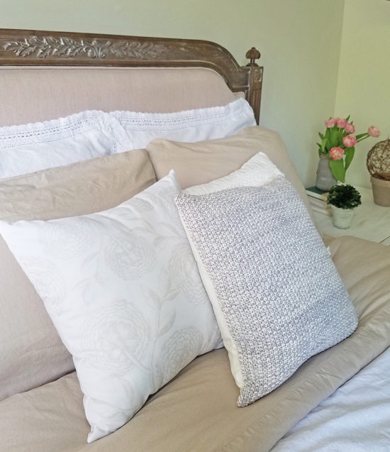 Bedroom Makeover, get the look of linen bedding for less!