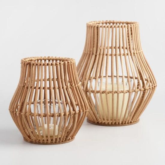 Rattan Hurrican candleholders outdoor oasis