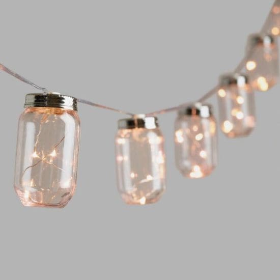 mason jar string lights outdoor oasis