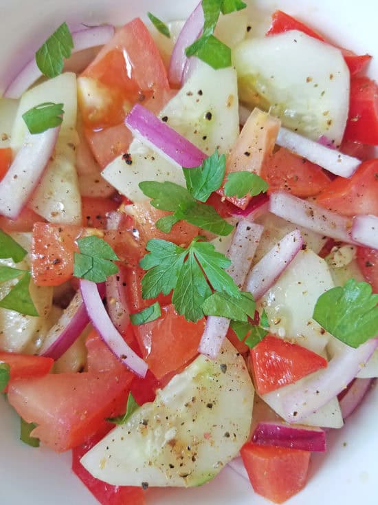 Jersey tomato and cucumber salad recipe 1